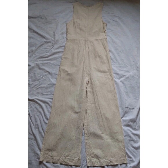Madewell Linen Blend Jumpsuit Romper Button Front Ivory Boho Womens Size 0 - Picture 10 of 13